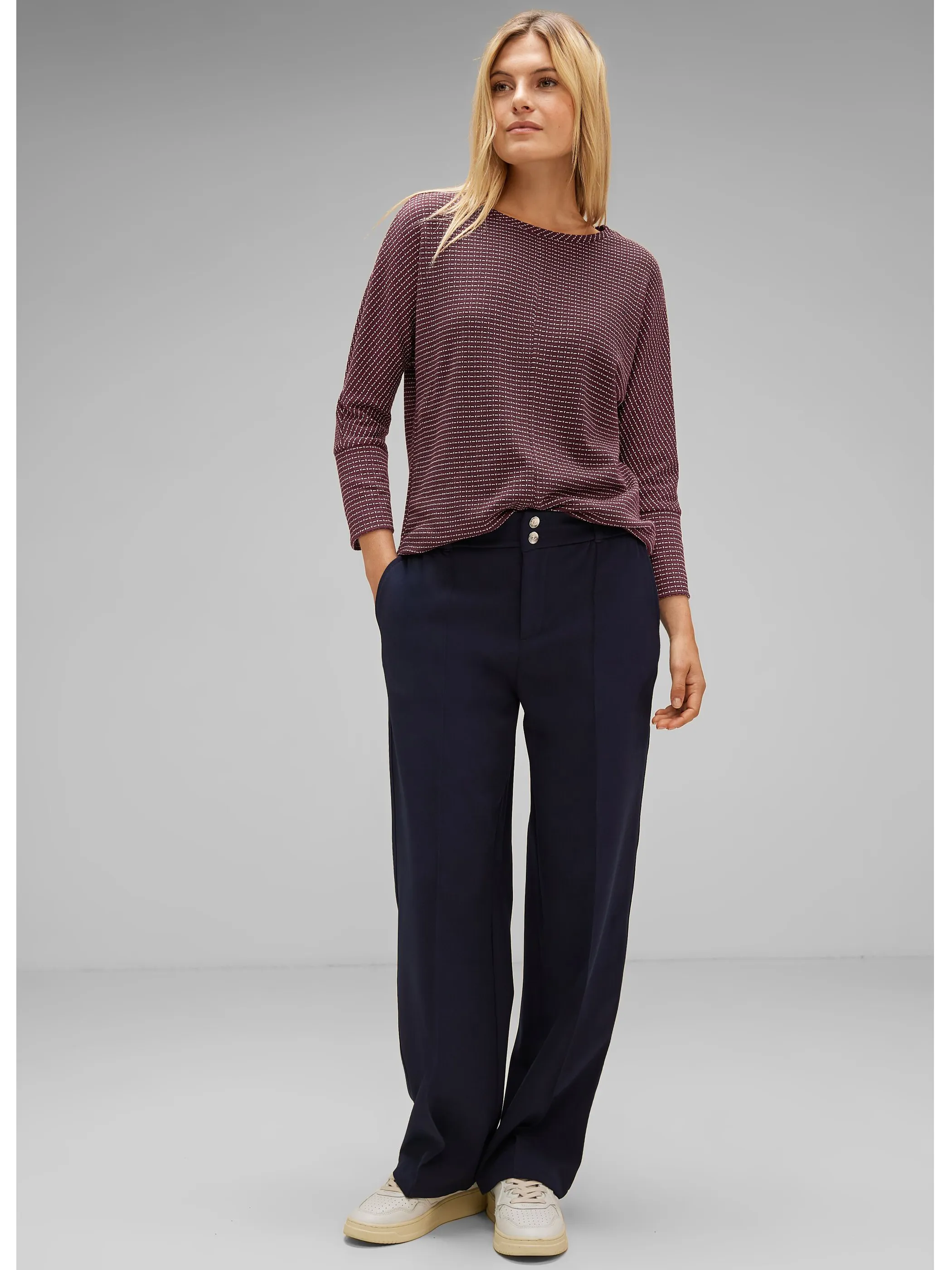 DamenStickpullover zweifarbig