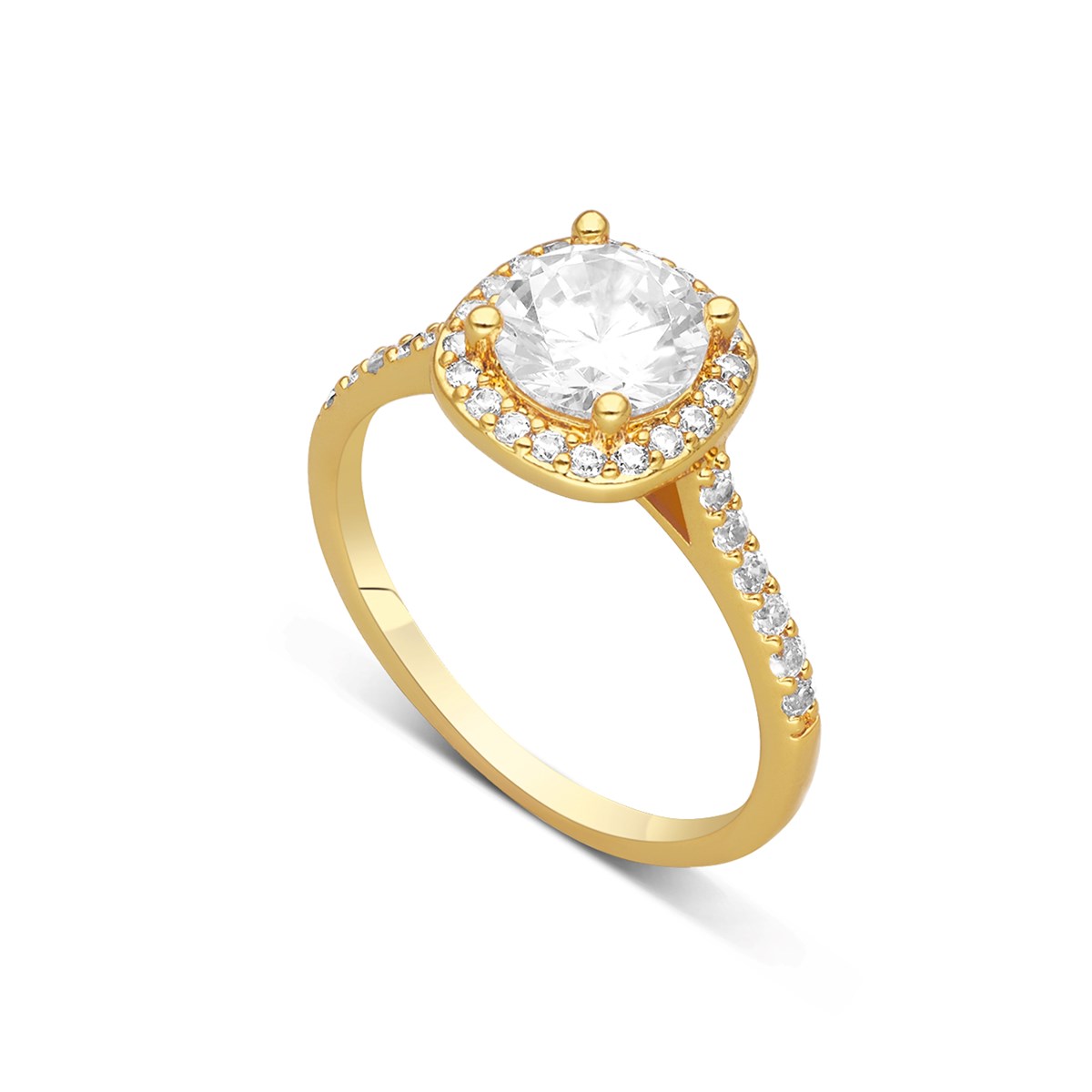 Bague Solitaire Carré Dorée