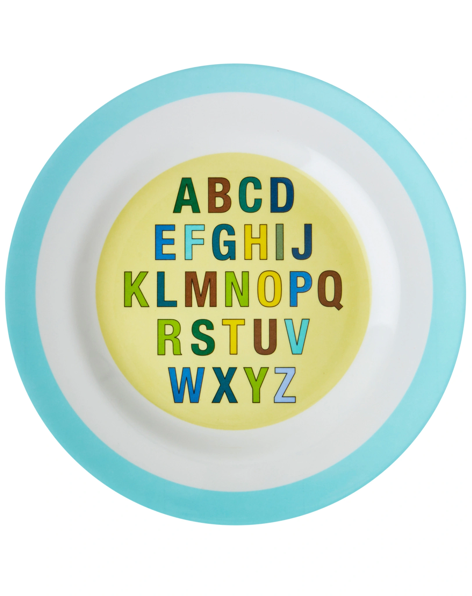 Melamin-Frühstücksteller ALPHABET in hellblau