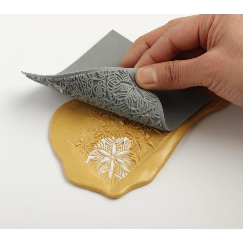 Cernit plaque de texture Mandala - Gris