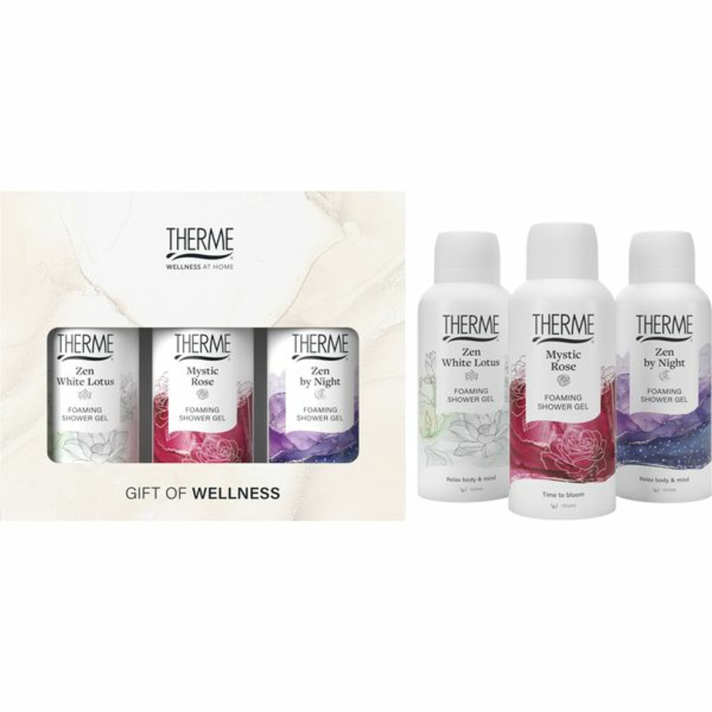 Therme Foaming Shower Favorites Geschenkset Zen White Lotus + Mystic Rose + Zen by Night1 set