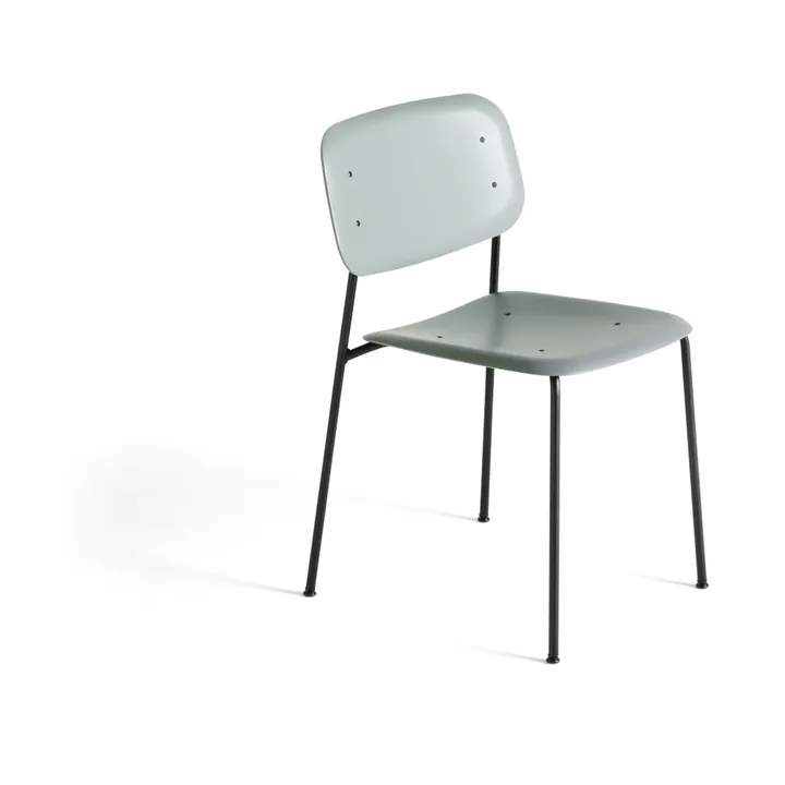 Hay Chaise Soft edge - piètement métal | Vert amande