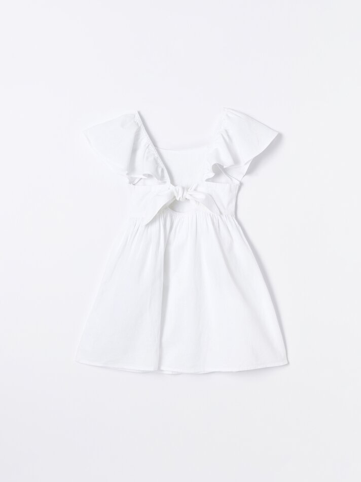 Vestido rústico de tricô - Branco-sujo