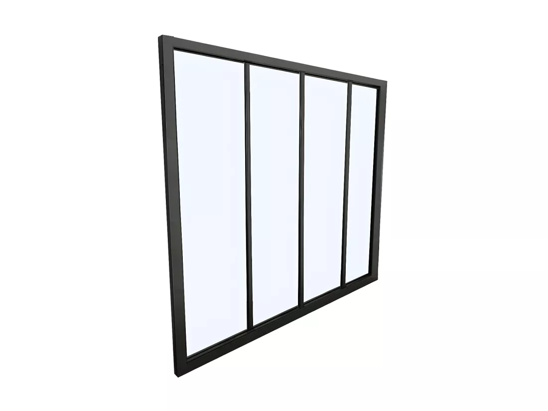Verrière atelier en aluminium thermolaqué - 120x130 cm - Noir - BAYVIEW