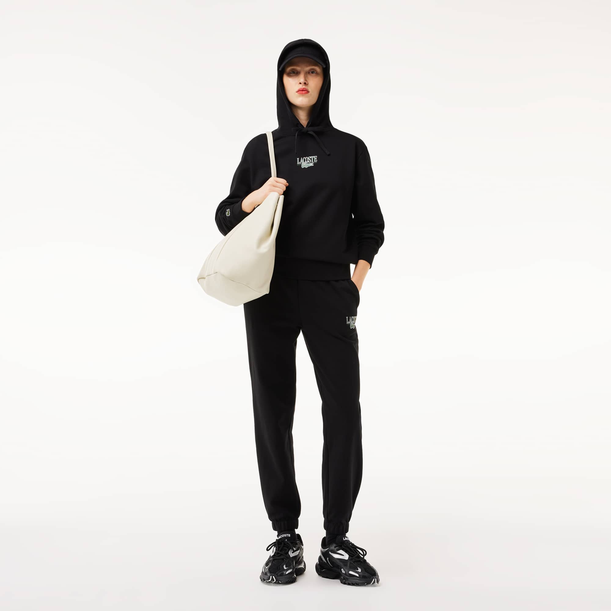 Sweatshirt à capuche Jogger imprimé Lacoste Sweatshirts - Noir - Lacoste - Femme