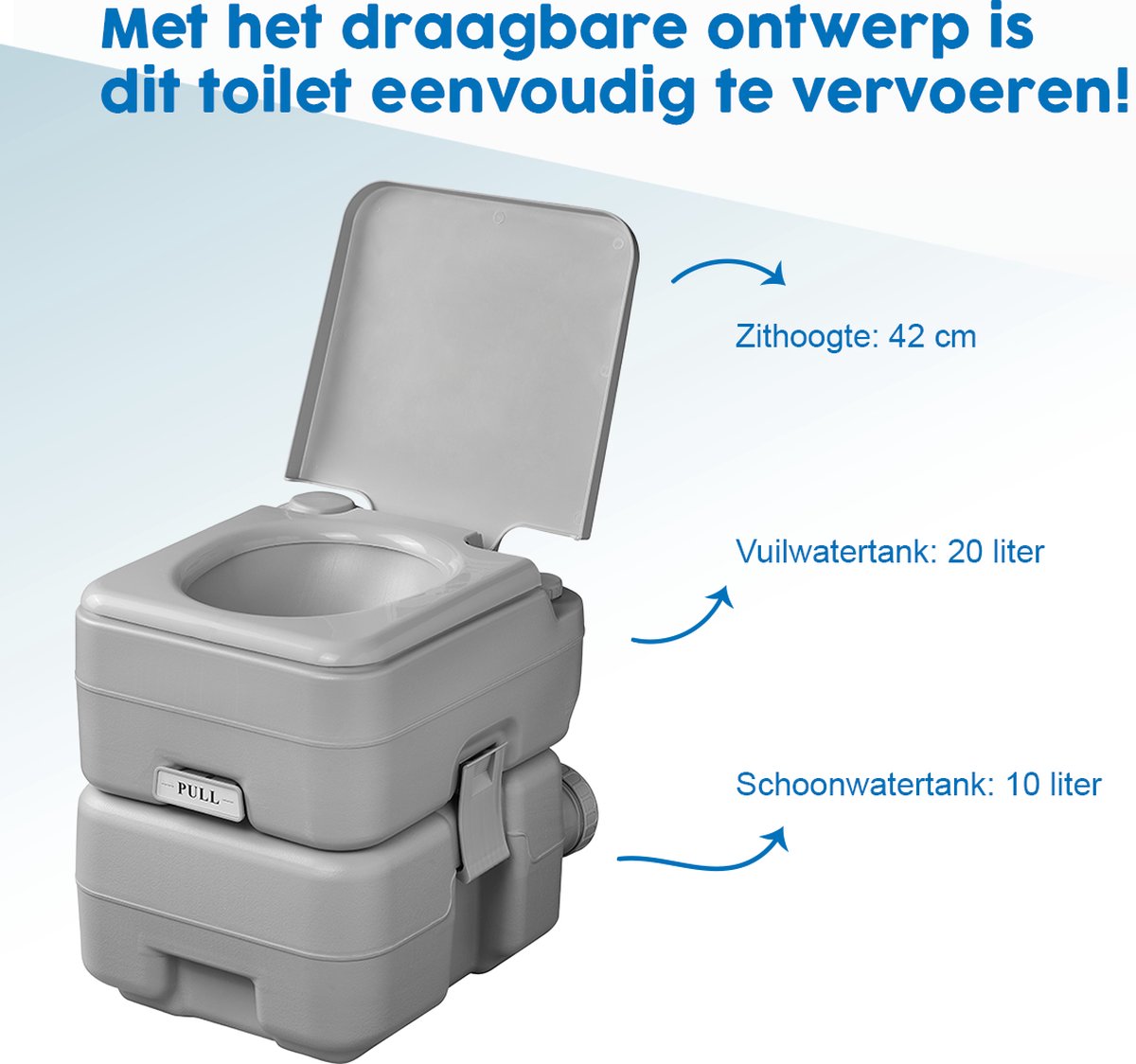 ProPlus draagbaar toilet - 42 cm