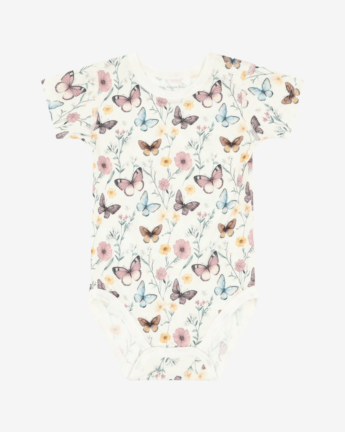 Body Baby, Kortermet – 95% Bambusviskose, 5% Elastane | HCBuller Butterfly