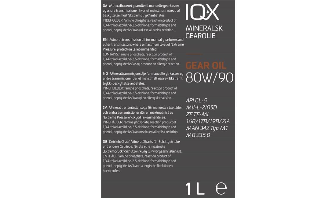 IQ-X differentiale olie GL-5 80W/90 1L