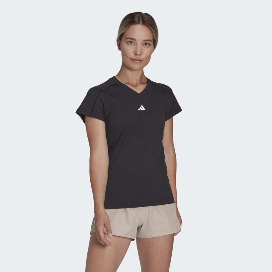 Adidas T-shirt col en V logo minimaliste AEROREADY Train Essentials