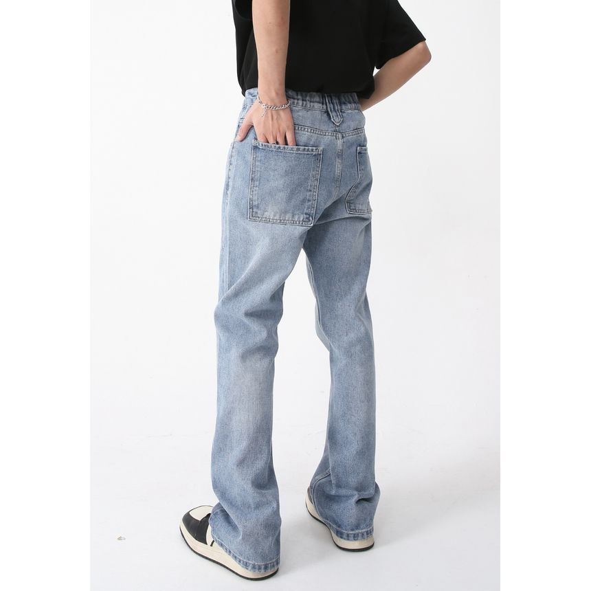 FAERIS - Mid Rise Washed Flared Jeans