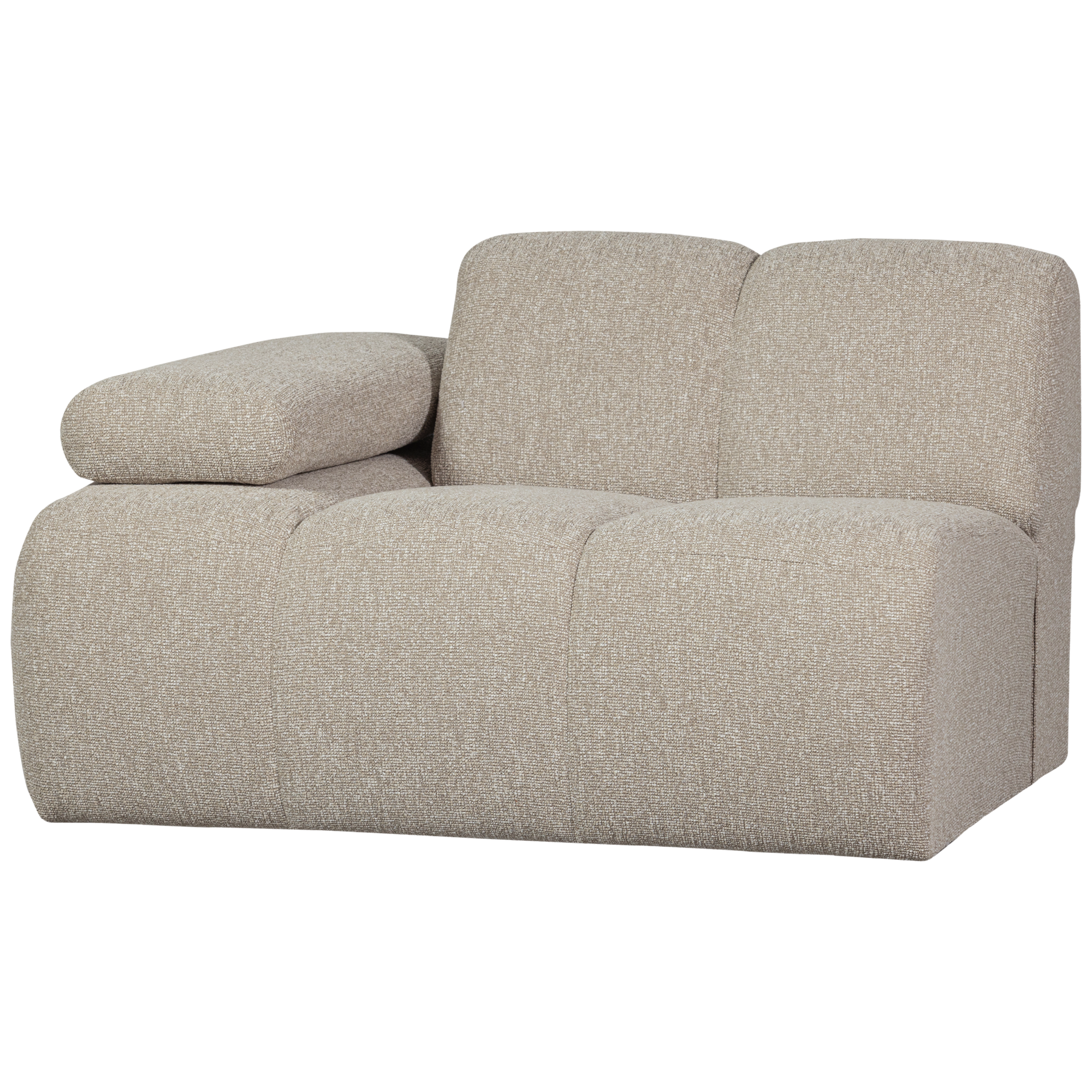 1-zits bankje Mojo Mojo 1-zits Bankje met Arm Links - Bouclé - Beige Melange
