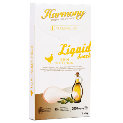 Harmony Cat Monoprotein Liquid Snack Huhn 5x14g