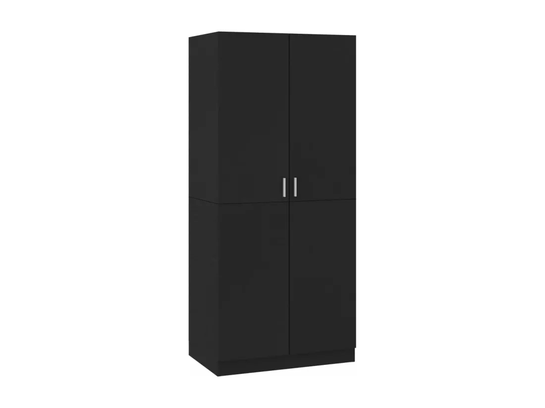 Garde-robe Noir 80x52x180 cm Bois d’ingénierie