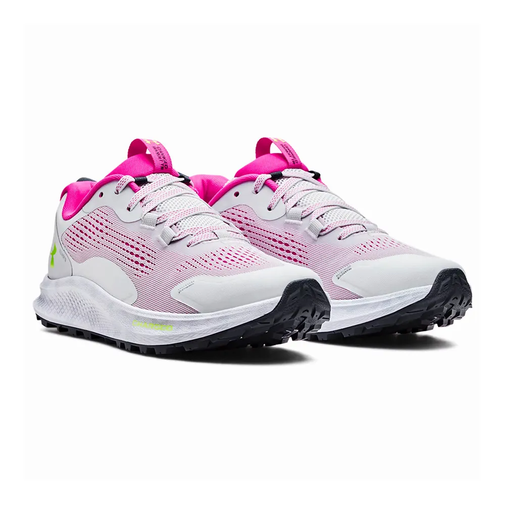 Under Armour CHARGED BANDIT TRAIL 2 - Chaussures trail Femme gray mist/rebel pink/lime surge