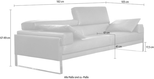 CALIA ITALIA 2-Sitzer »Romeo, Designsofa der Extraklasse mit tollem Sitzkomfort« edle Design Kufenfüsse und edlem Lederbezug