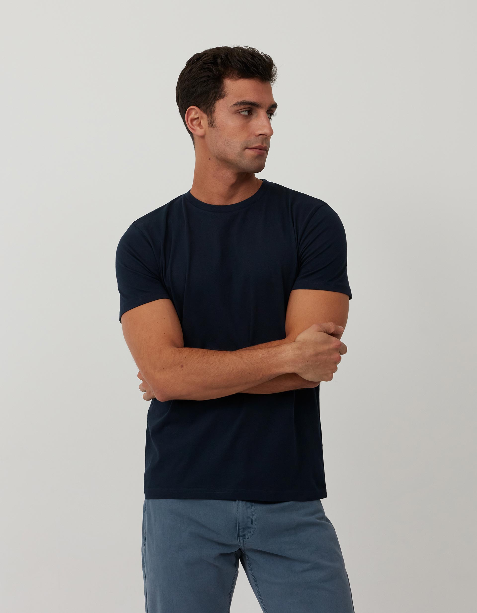 T-shirt Básica, Azul Escuro