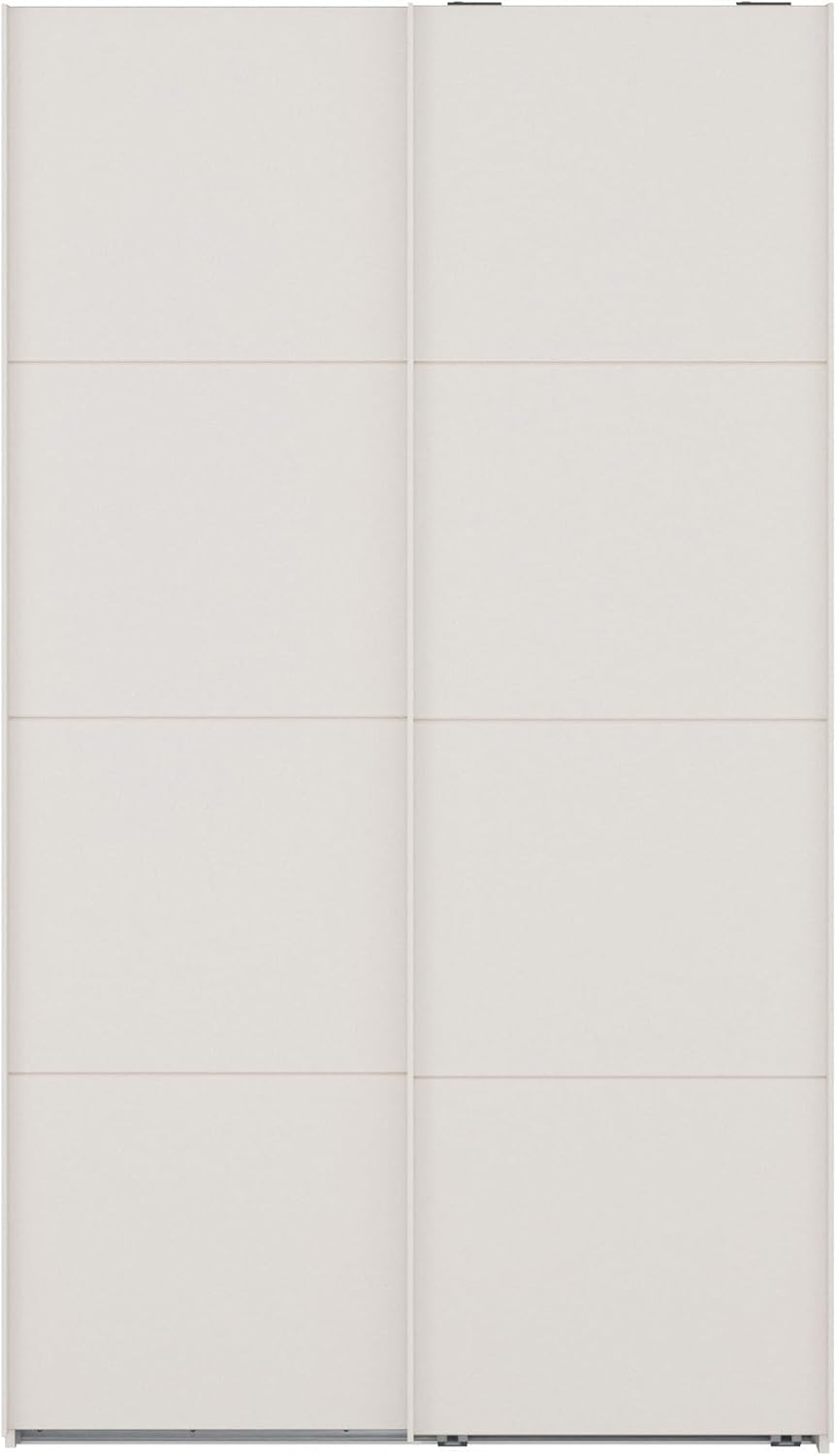 Forte SOPHISTISPACE Kleiderschrank 120, moderner Schwebetürenschrank, 2-türig, Einlegeböden, Kleiderstange, Holzwerkstoff, Kaschmir|Beige, 120,1 cm breit x 210,5 cm hoch x 62,9 cm tief