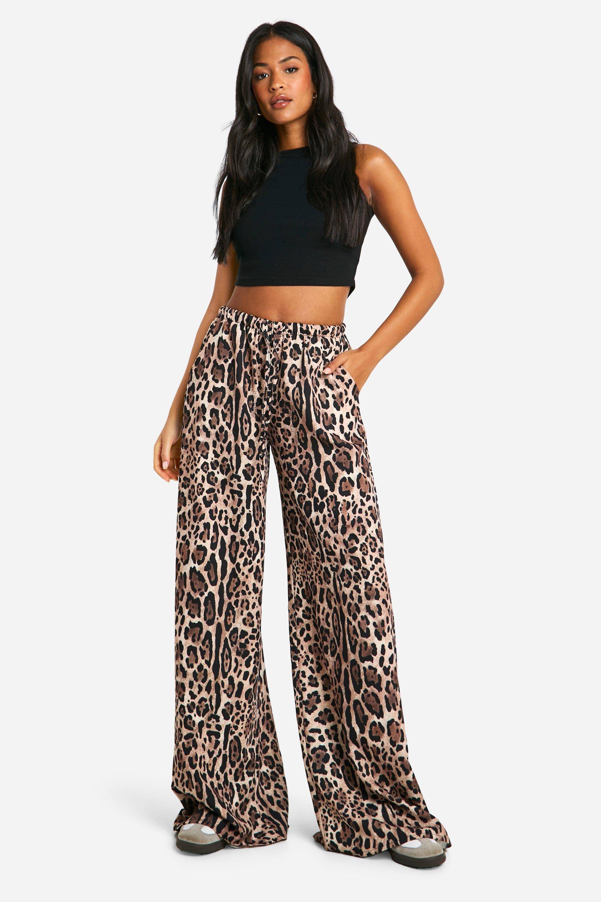 boohoo Pantalon Large À Imprimé Animal Pour Grande Taille