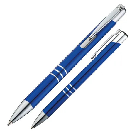Macma Kugelschreiber aus Metall, blau, 10 Stück