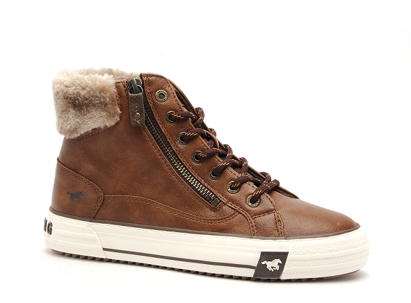 Mustang boots bottine plates femme 1410504 marron