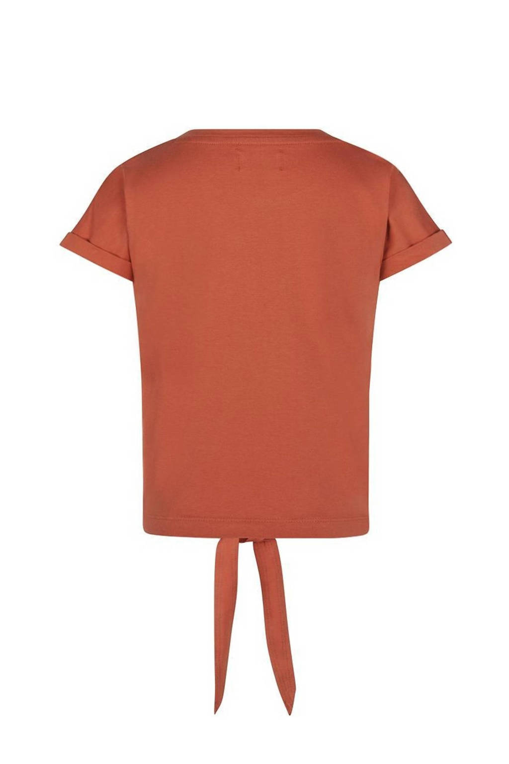 No Way Monday T-shirt met printopdruk roestrood