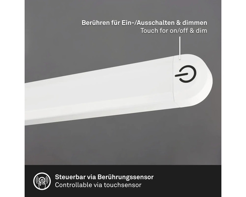 LED-kantoorlamp, 4-staps touch dimbaar, 6,5W, 600 lm, 3000 KH, 37 cm, Pivaz, wit, geheugenfunctie