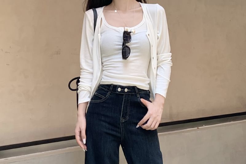 ANORA - High Rise Washed Wide Leg Jeans