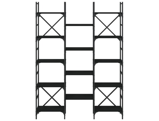 VIDAXL - Bibliothèque noir 127,5x28,5x172,5 cm bois d'ingénierie