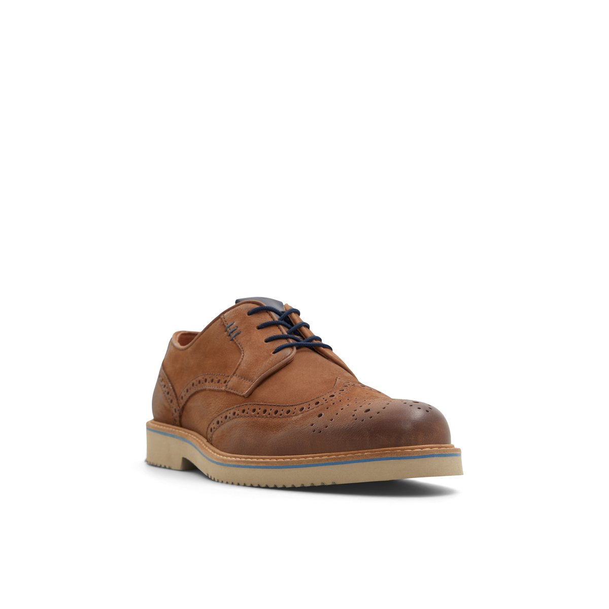LUCA FERRI-Leonard-Chaussures habillées richelieu - Talon plat - Cognac