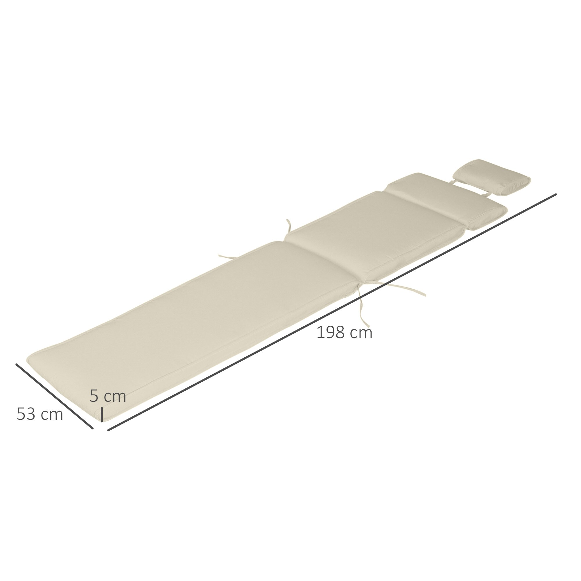 Outsunny Liegenauflage mit Kopfkissen 198 x 53 x 5 cm (LxBxH)