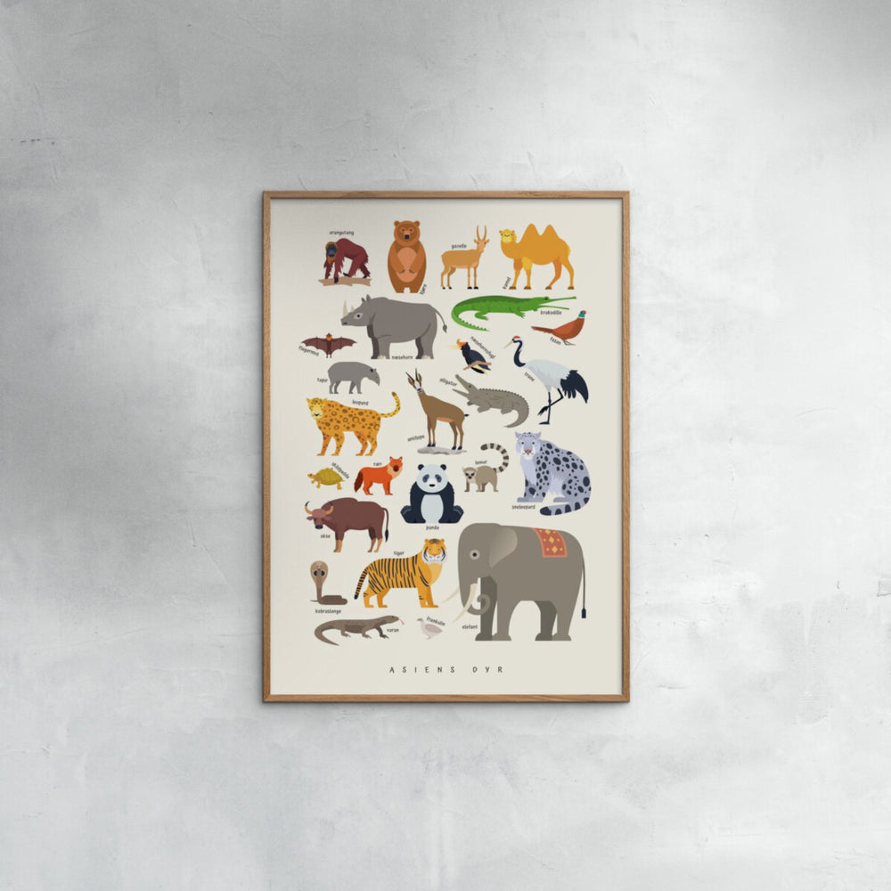 Køb Poster & Frame Citatplakat - Asiens Dyr – Børneplakat