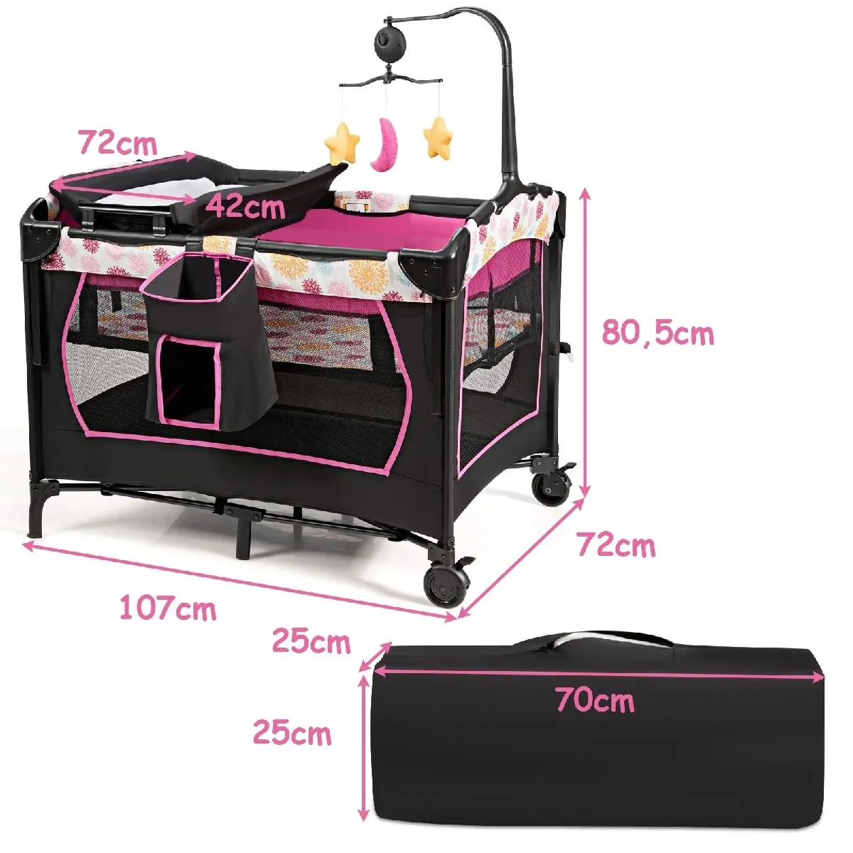 Decoshop26 Lit parapluie 3 en 1