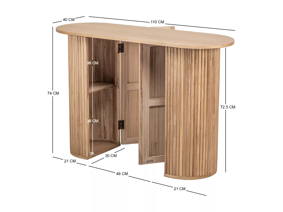 Console en bois coloris naturel