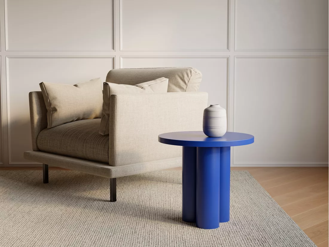 Table d'appoint en métal - Bleu - TANIYA