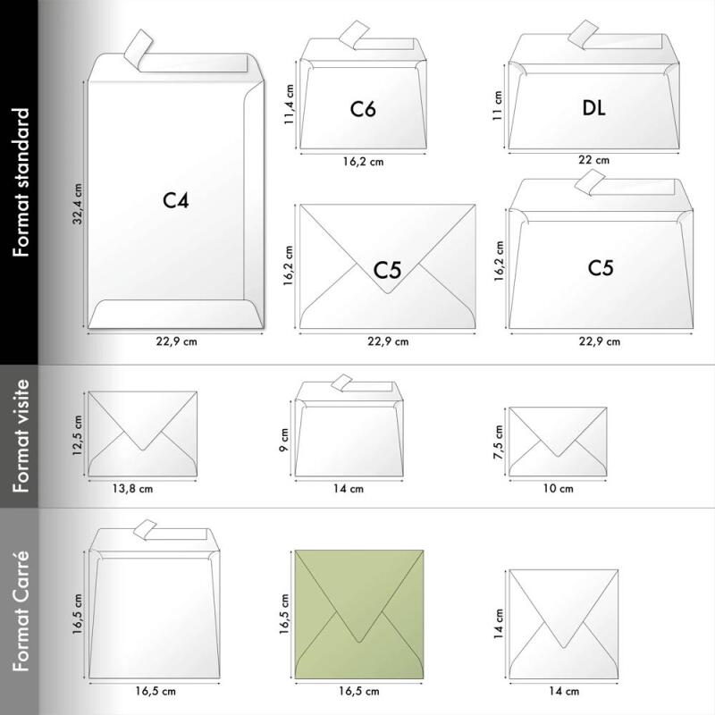 Paquet de 20 enveloppes Pollen 165x165 120g/m2 - Vert sauge