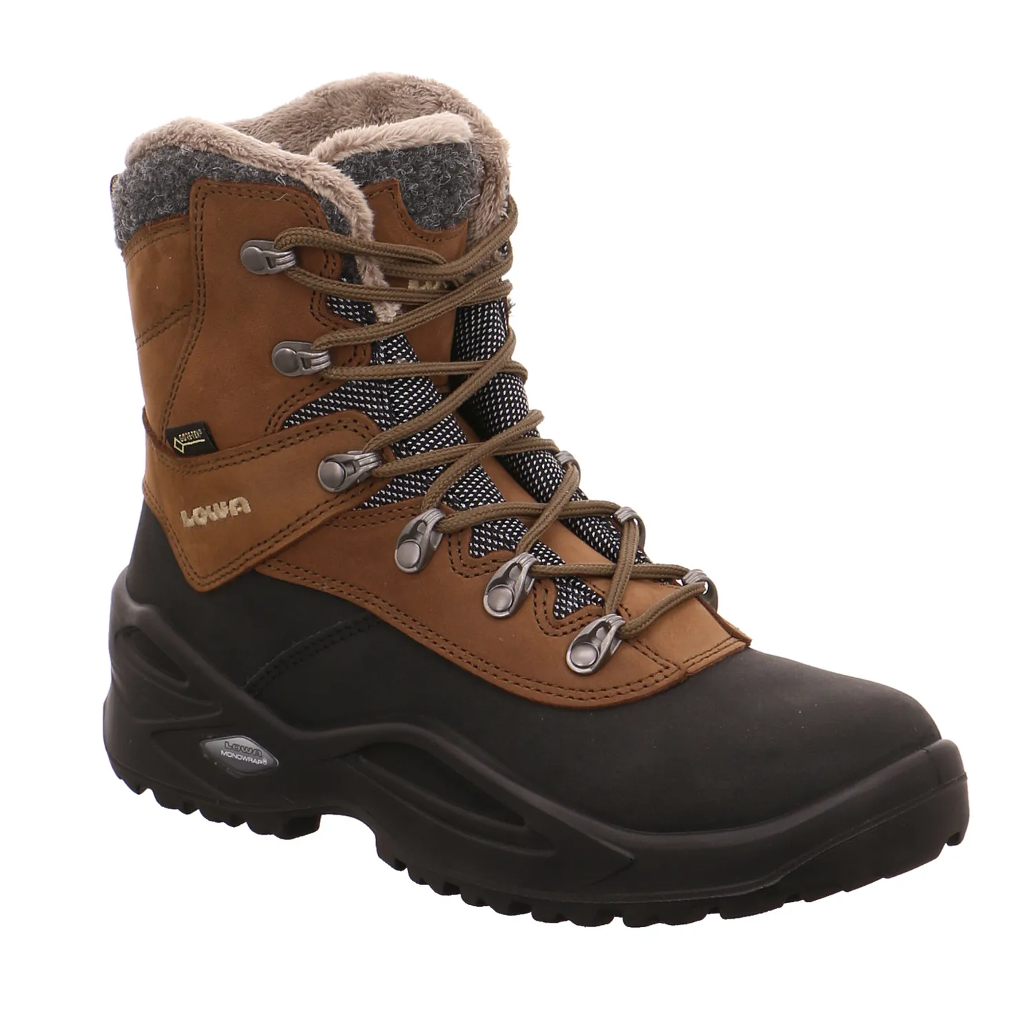 LOWA Jungen- Snowboot Membran Braun Textil  Winterstiefel