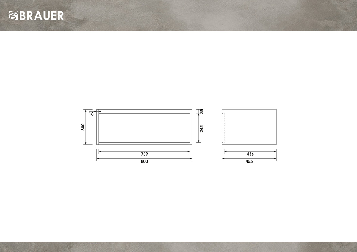 Brauer Hope onderkast 80cm met 1 softclose lade driftwood