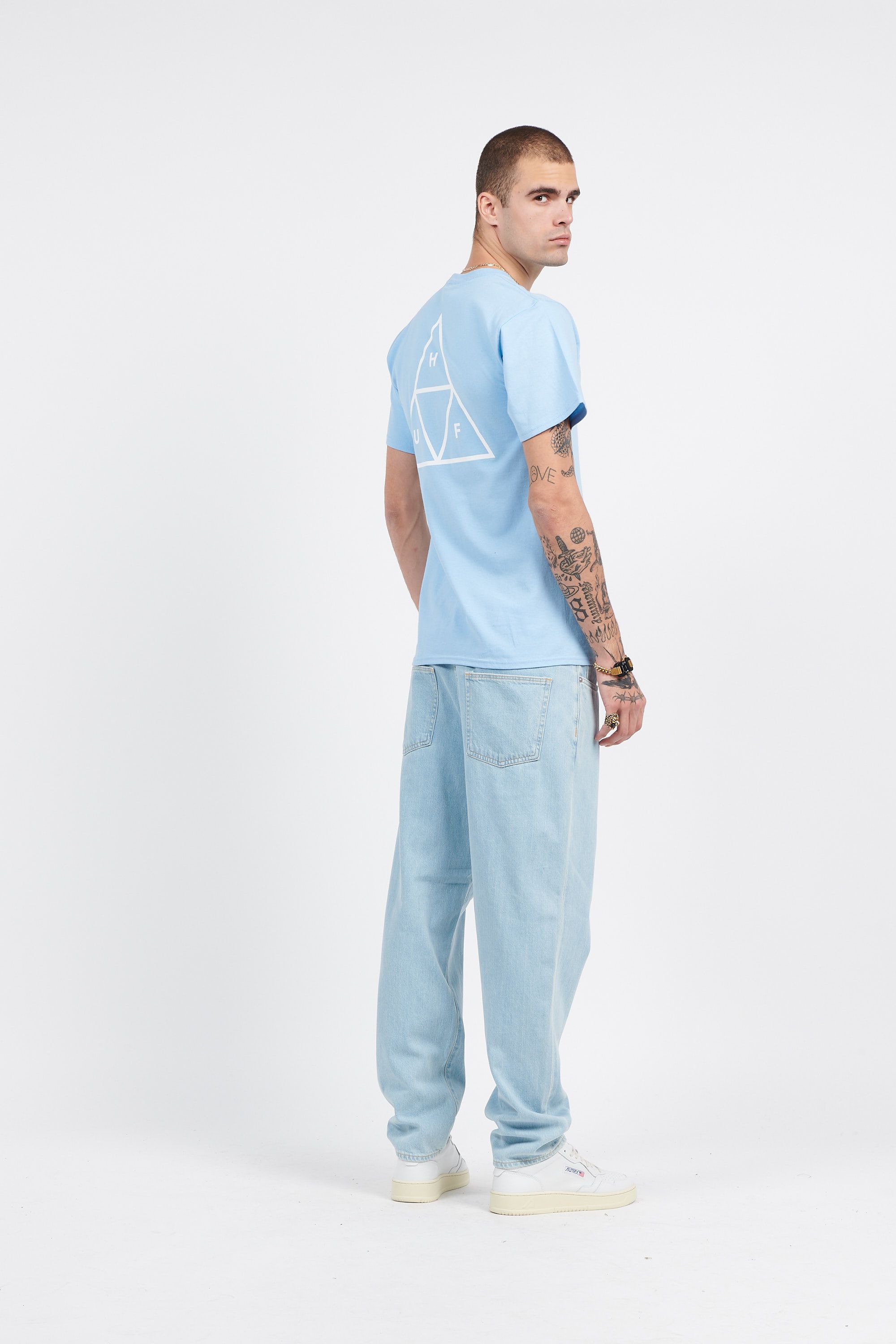 HUF T-SHIRT ESSENTIALS Bleu