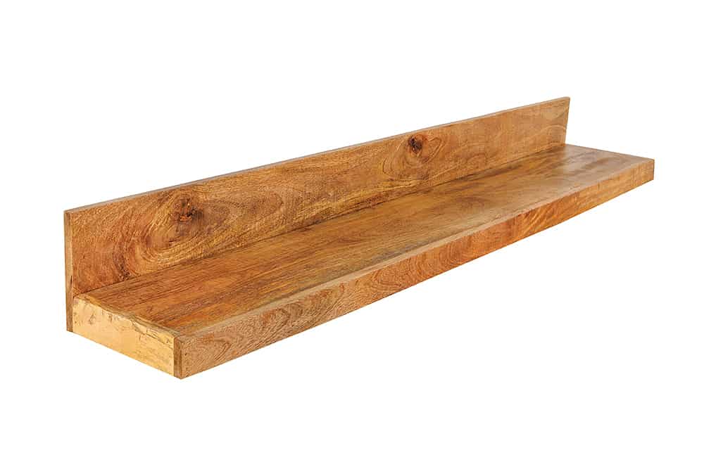 Massives Wandregal MAKASSAR 140cm natur Mangoholz handmade