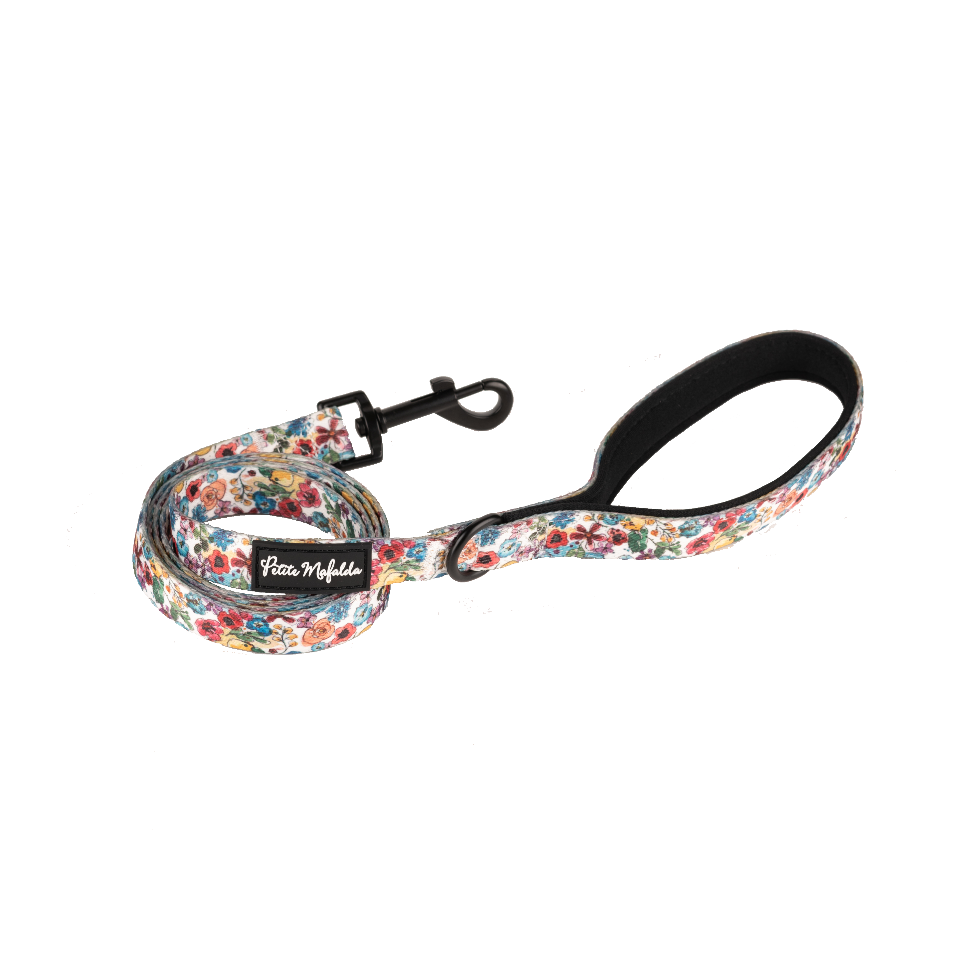 Guia para cães Petite Mafalda com estampa floral azul