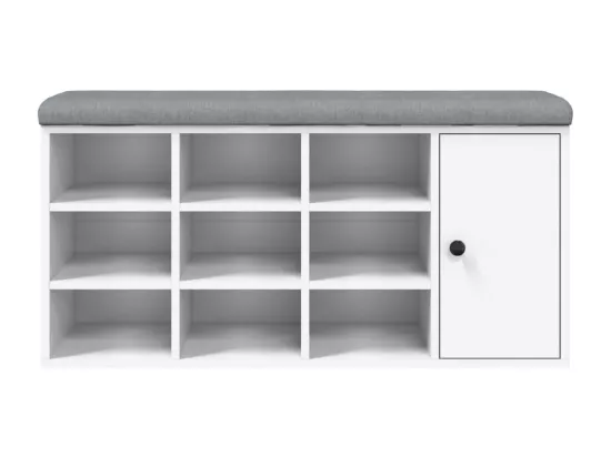 Banc à chaussures blanc 102x32x50 cm bois d'ingénierie