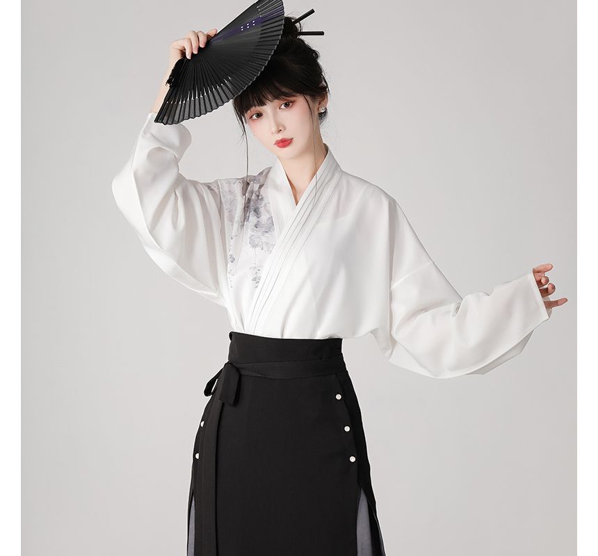 Keiko Girl - Traditionele Chinese kostuumset met lange mouwen en bloemenprint
