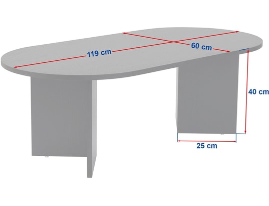 CONCEPT1 - Table basse Sable noyer 119 x 60 x h40cm