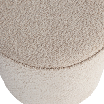 WOOOD poef Sara laag model crème bouclé stof