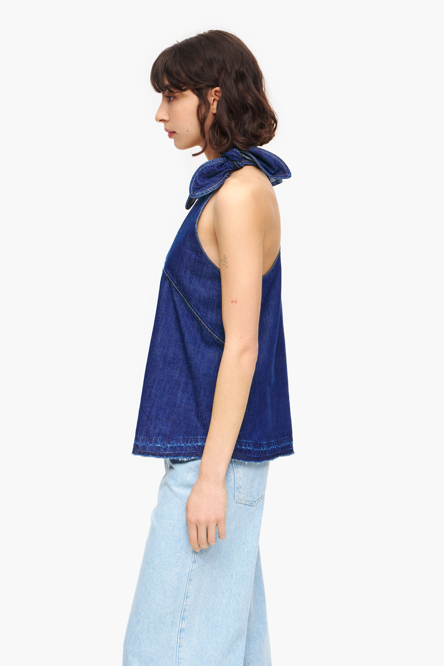 Top jeans azul escuro