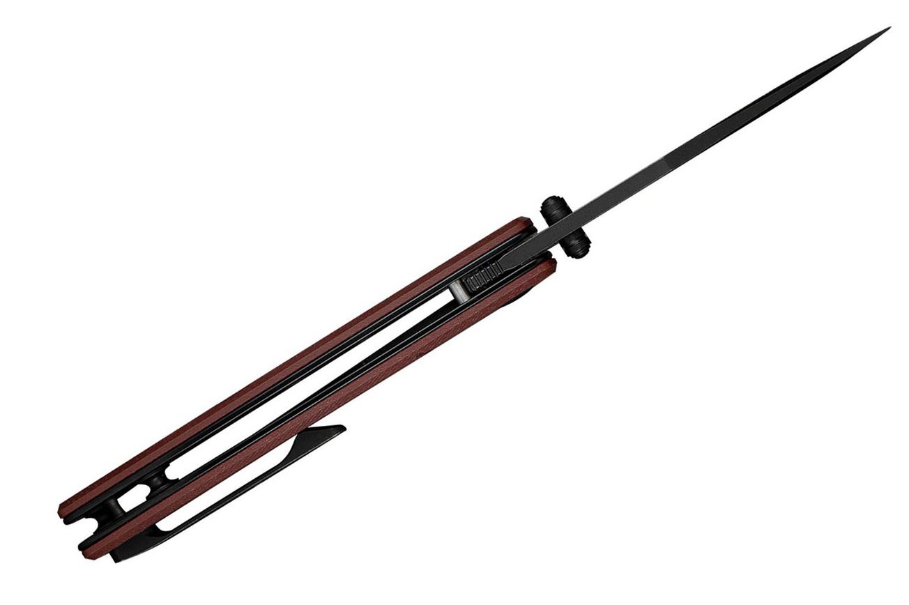 Civivi Clingman C23065-2 Black Stonewashed Nitro-V Burgundy G10, zakmes, Taylor Martin design