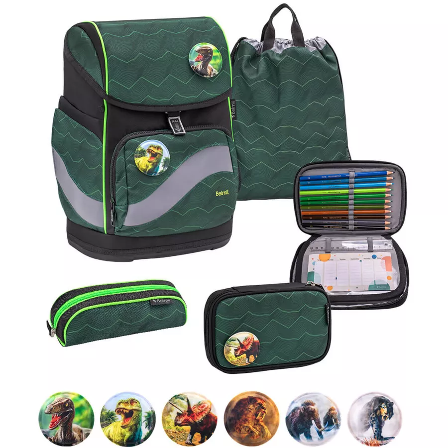 Belmil Schulranzen Premium Smarty Plus Set 5-teilig Twist of Lime