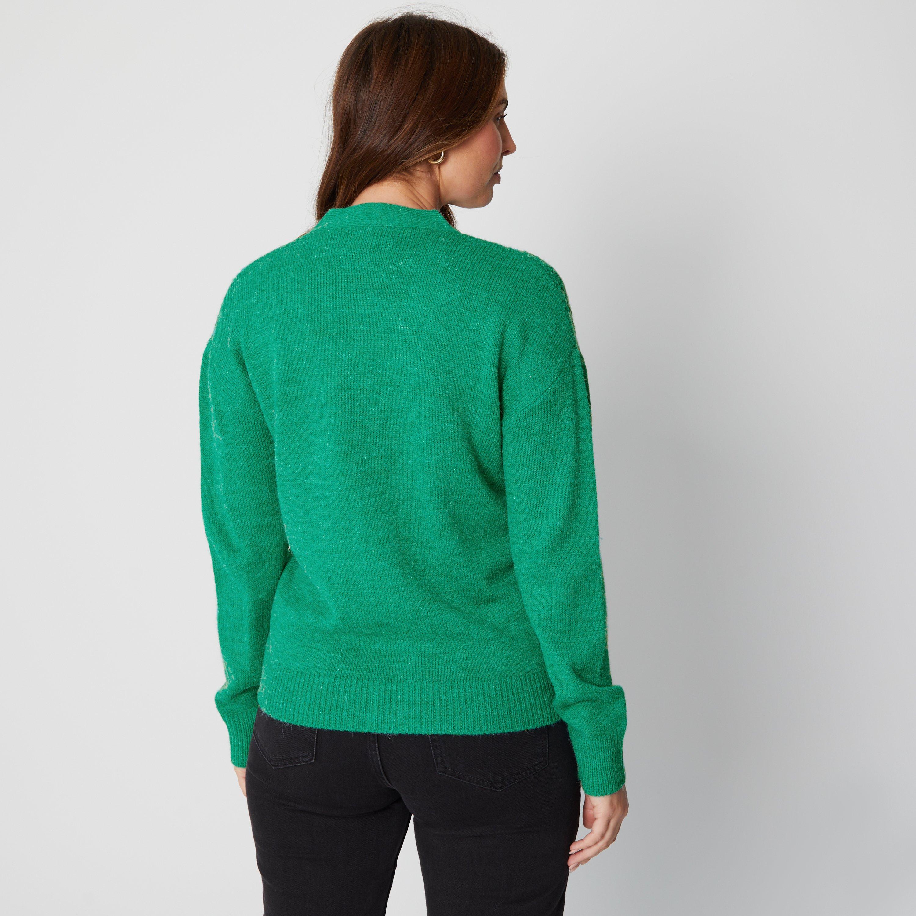 Be You Ladies Pointelle V Neck Cardigan