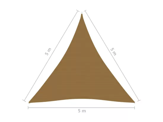 Voile d'ombrage 160 g-m² Taupe 5x5x5 m PEHD