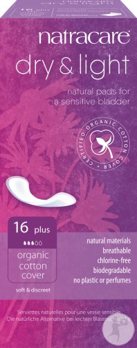 Natracare Dry & Light Serviettes Incontinence Plus 16 Pièces
